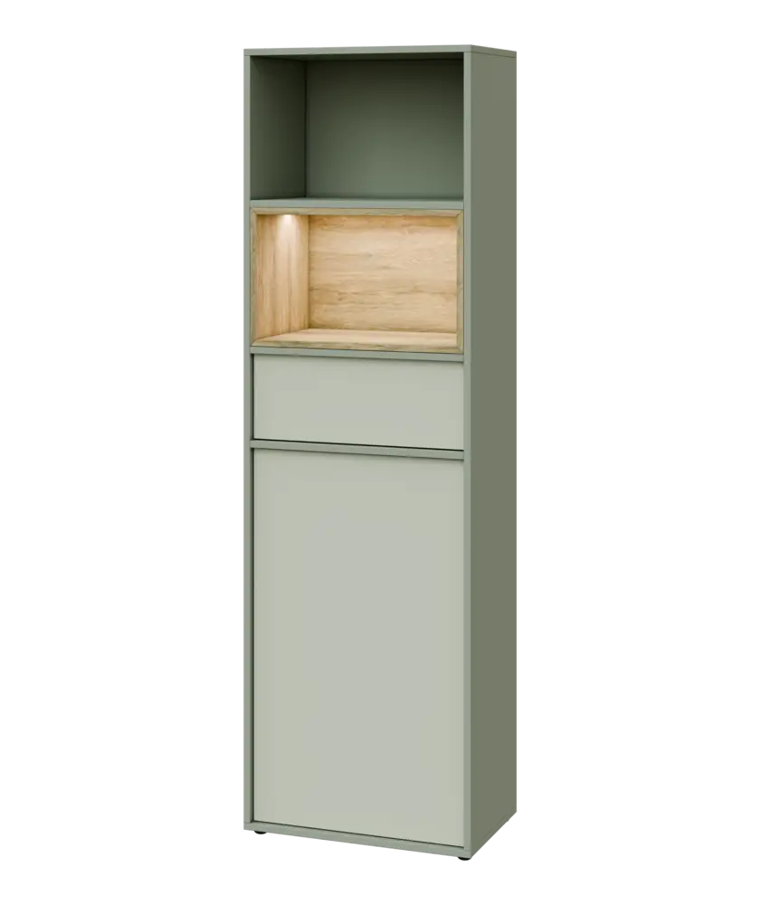 ERY V642 L kancelářská skříň, 1-dveřová/zásuvka/2 niky, 2000x600x400, levá, vodní